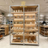 Log aluminum profile tableware island display cabinet ceramic ware tea set home store floor display shelf