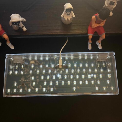 佳宫F87M机械键盘全透明白光青轴红轴客制化热插拔轴有线静音线性 - 图2