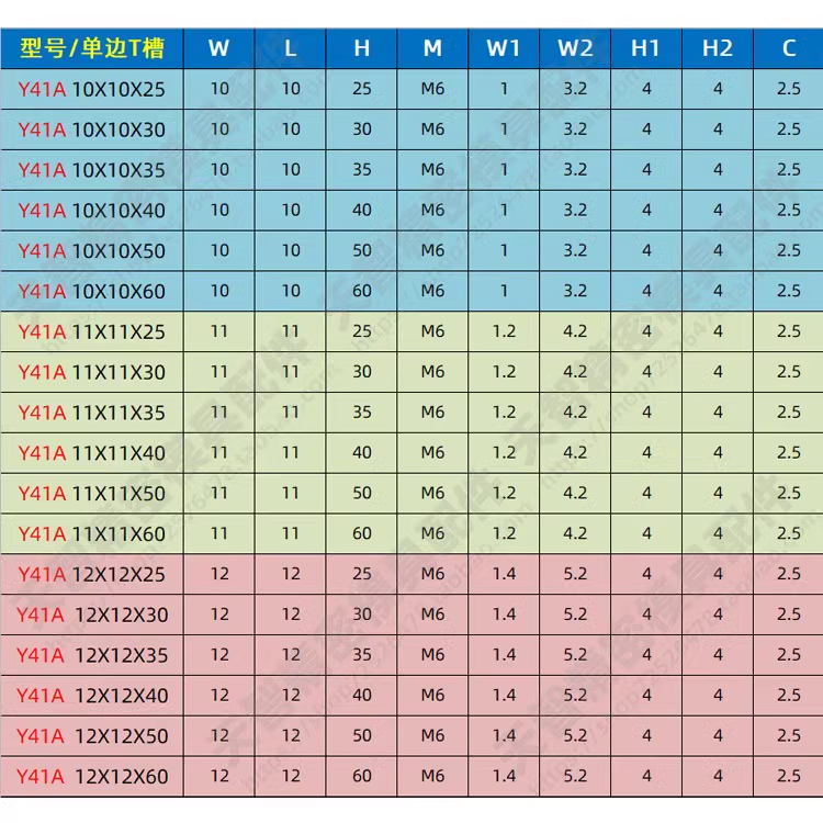 Y41A型模具斜顶座T槽滑座  斜顶装置活型芯组件B型固玏滑脚压条标 - 图3