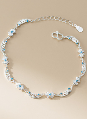 足银S990花丝蝴蝶结手链女高级感