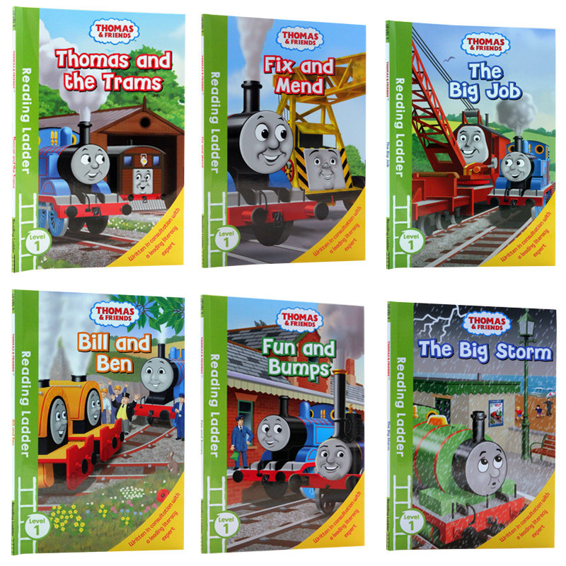托马斯英语书分级阅读入门级6册 Thomas and Friends Reading Ladder 盒装小火车托马斯和朋友们英文原版绘本3-8岁 扫码听原版音频