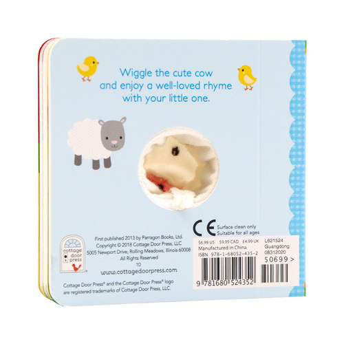 小手扭扭指偶书英文原版绘本 Old MacDonald Had a Farm 经典童谣手指偶书 老唐纳德有个农场亲子互动洞洞书宝宝英语玩具书0-1-3岁 - 图0