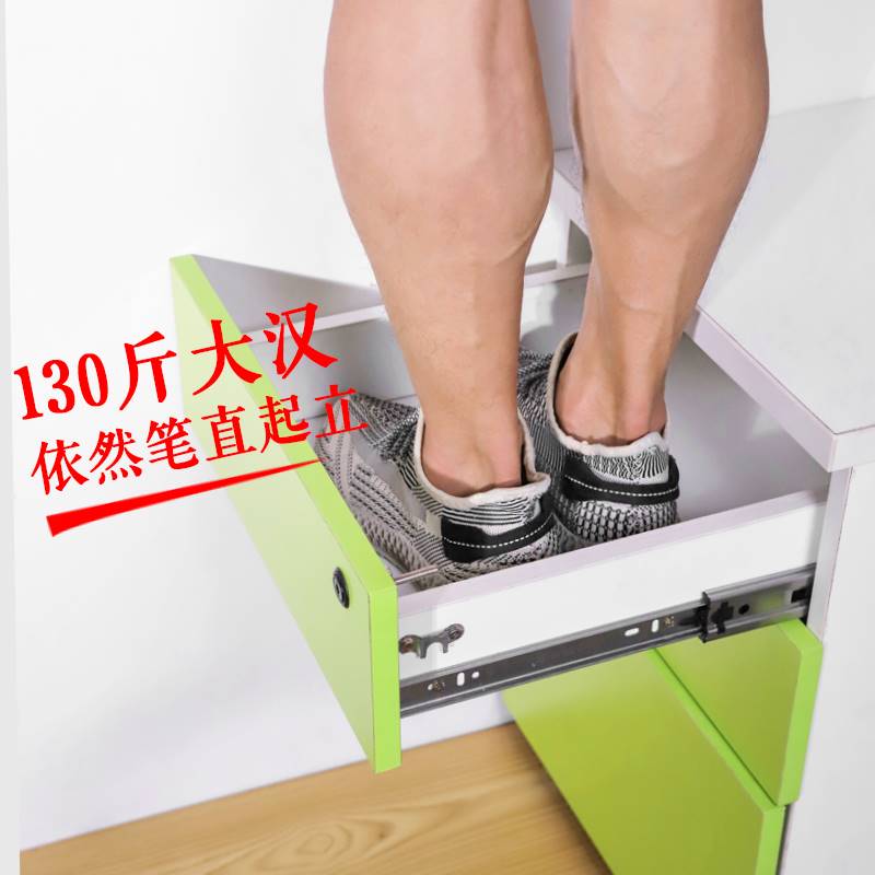 抽屉轨道304不锈钢三节导轨阻尼缓冲滑道静音衣柜橱柜钢珠滑轨道 - 图1