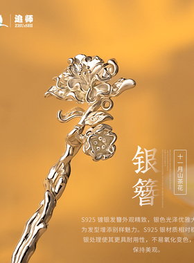 十二花神银发簪新中式日常简约