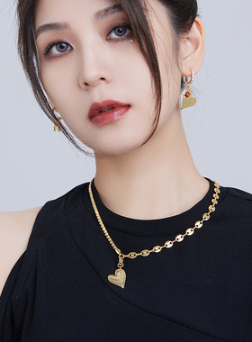 mfow情书爱心项链镀金