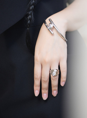 mfow锆石花朵郁金香戒指