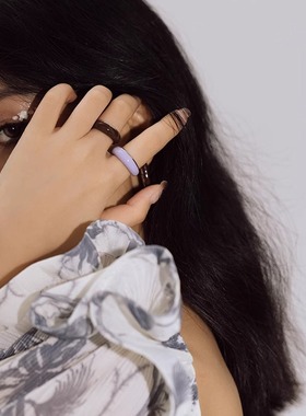 mfow多巴胺系列个性色彩珐琅工艺镀金夏日礼物2024新品戒指指环