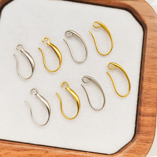不锈钢铸造耳钩水滴耳环镀金高级感流行diy饰品配件耳饰手工制作 - 图2