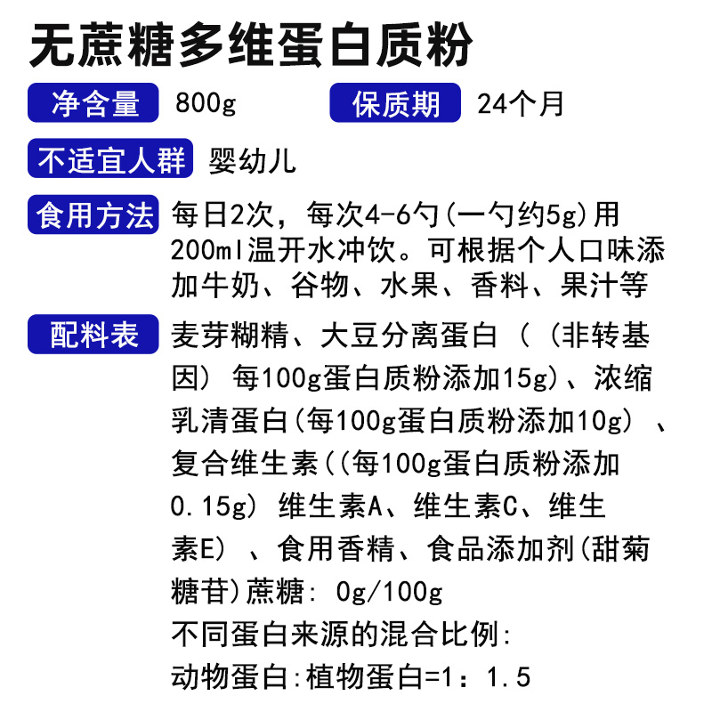 华北制药益生菌蛋白粉乳清动植物双蛋白质粉中老年人术后营养品 - 图2