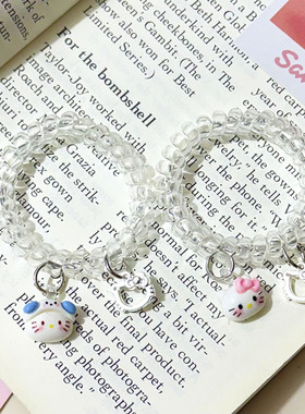 可以做手链的卡通猫咪电话线发圈