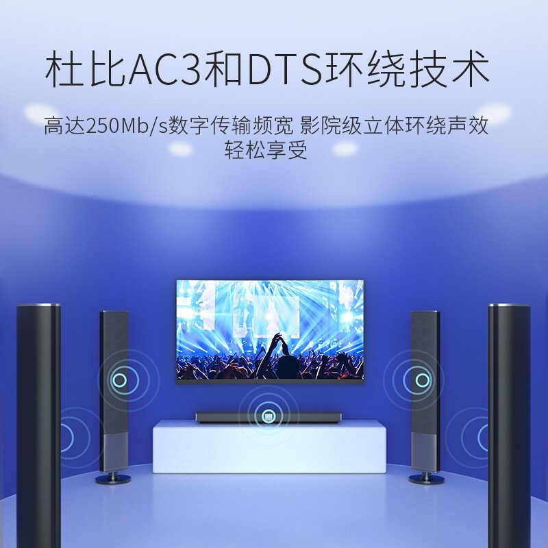 飞利浦数字光纤音频线SPDIF输出线5.1声道功放适用PS4蓝光机5.1声道音箱线连接线适用PS4/Xbox小米电视传输