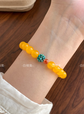 「枇杷酿」新中式黄玛瑙松石串珠手链小众设计禅意国风复古手串女