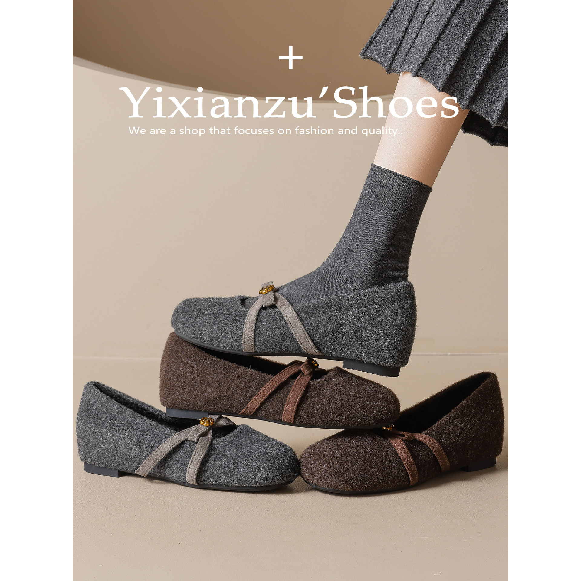 毛毛鞋女外穿2025冬季新款内增高毛呢加绒保暖山茶花玛丽珍棉鞋,淘宝优惠券,粉丝福利购,淘宝优惠卷