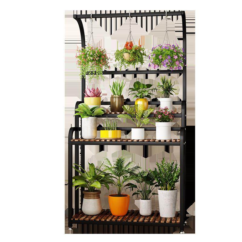 W6花架置物架阳台室内吊兰客厅多层铁艺实木绿萝架子落地阳台花盆,淘宝优惠券,粉丝福利购,淘宝优惠卷