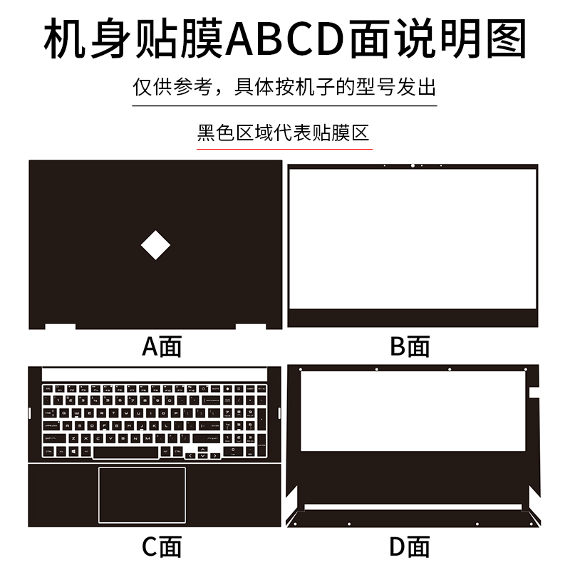 惠普HP暗影精灵8代pro暗影16.1PLUS七15.6英寸7锐龙版16-c0005AX TPN-Q267外壳2022贴纸17.3机身15-ek保护膜 - 图3