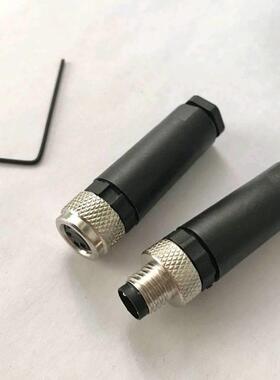 M8连接器传感器航空插头3T4T接近开关接插件3p4p螺钉接线免焊接