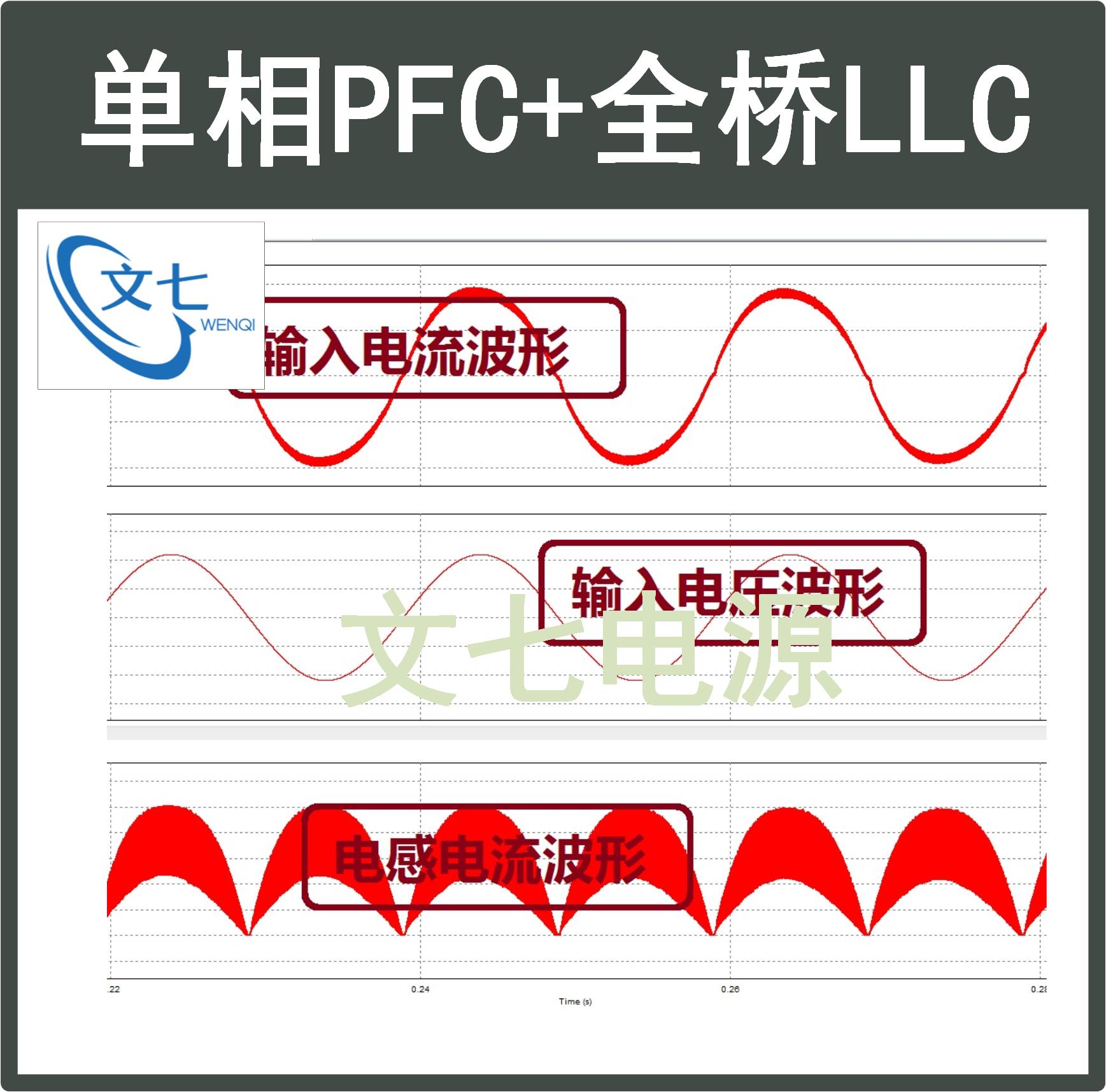 单相Boost PFC+全桥LLC串联谐振开关电源PSIM仿真模型Mathcad计算-图2