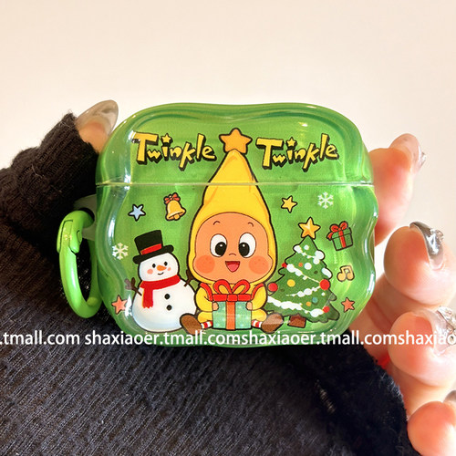 可爱圣诞树星星人适用airpods4保护壳airpodspro3保护套新款苹果耳机保护壳pro2耳机套女款二三4代耳机壳卡通 - 图0