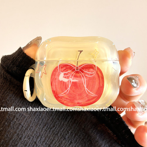 复古风红色苹果适用airpods4保护壳airpodspro3保护套新款苹果耳机保护壳pro2耳机套女款二三4代耳机壳喜庆潮 - 图0