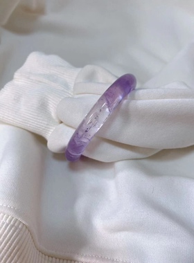 蓝星珠宝店-天然巴西紫水晶手镯 薰衣草紫冰糖料紫黄晶镯子仙女