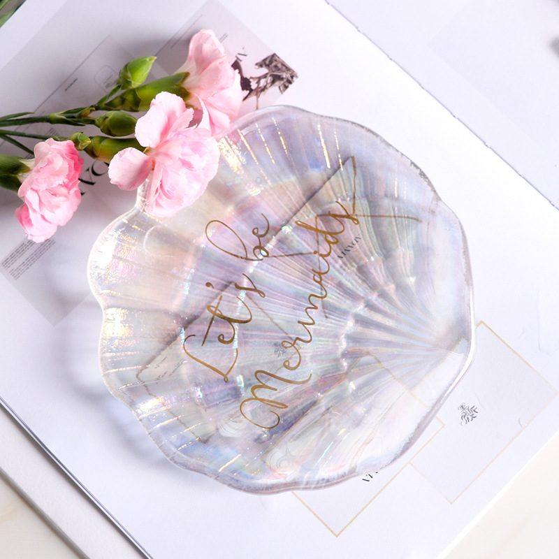 厂家直供创意幻彩贝壳盘子首饰碟盘玻璃碟子美甲拍照小盘收纳,淘宝优惠券,粉丝福利购,淘宝优惠卷