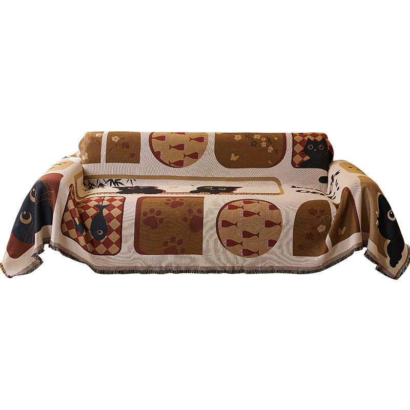 卡通沙发巾可爱猫咪沙发秋冬沙发沙发垫防四季抓通用猫套盖布防滑,淘宝优惠券,粉丝福利购,淘宝优惠卷