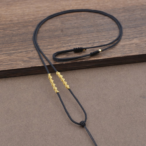 黄金玉石蜜蜡玉坠手编吊坠挂绳男女挂坠挂件绳子手工编织项链配绳 - 图2