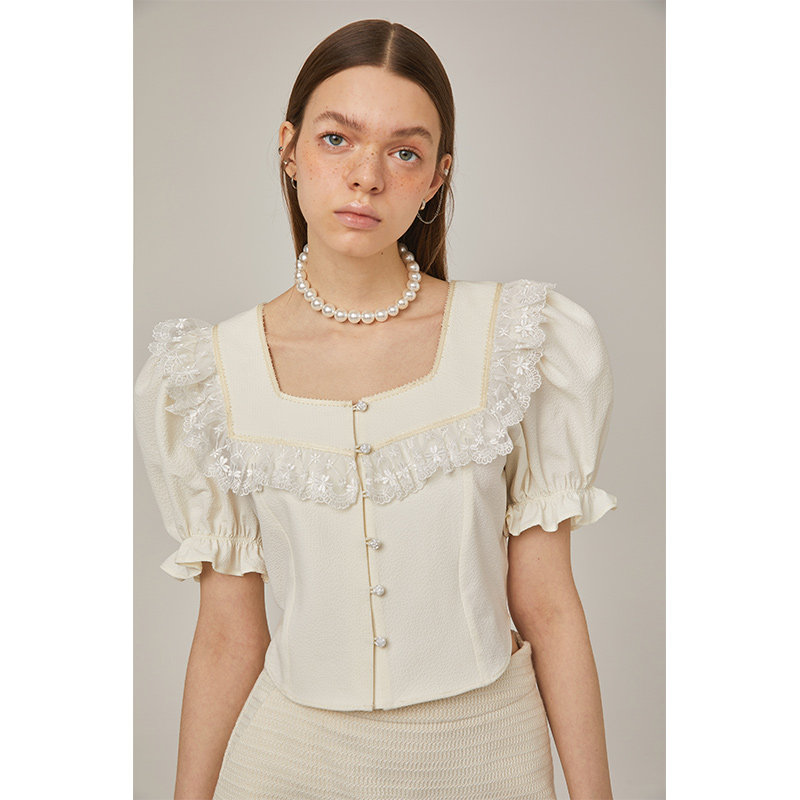 diddi原创设计复古小心机蕾丝开衫 DIDDIMODA衬衫