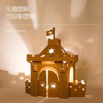 Children Carton Castle Board House Juvenile Paper Pediatrics Corner Assembly EDH Coat Color Mod Type Dressed House Wine Toy Hand I