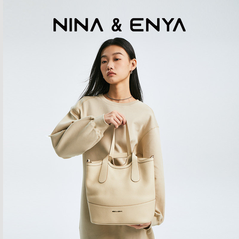 nina enya大号吊篮系列女款水桶包 NINAENYA女士包袋