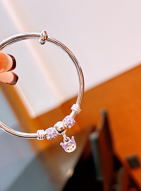 香港正生库酷洛米女纯银手镯