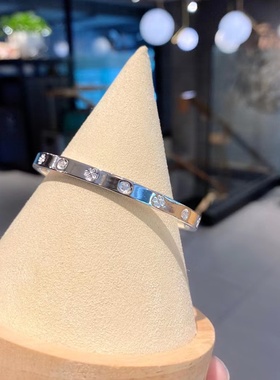 香港正生四叶草纯银手镯