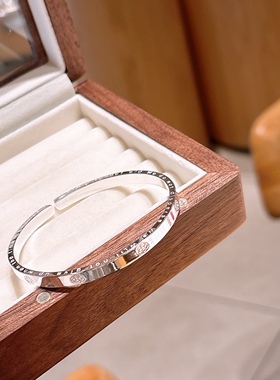 香港正生纯银s999足银手镯