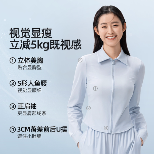 【超值特惠】小野和子防晒衣夏款防晒衬衫修身女轻薄透气外套TK - 图1