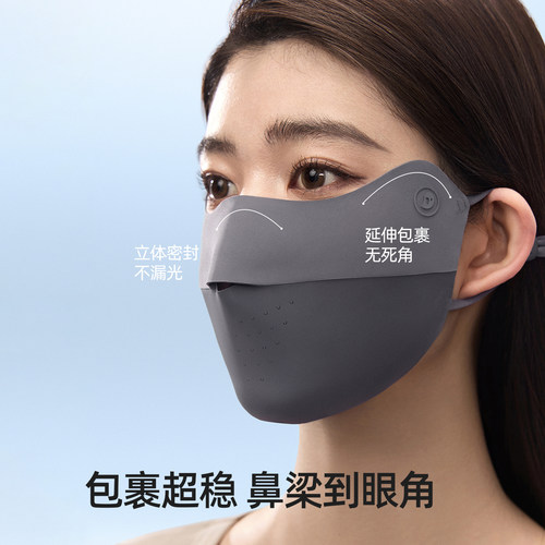 【关晓彤同款】小野和子凉感防晒口罩女防紫外线遮阳轻薄防晒面罩 - 图0