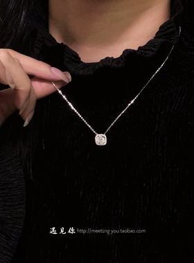 《冰岛》S925纯银小方块项链女