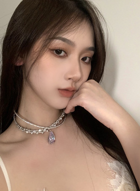 BXA加冕公主水滴闪钻choker项圈