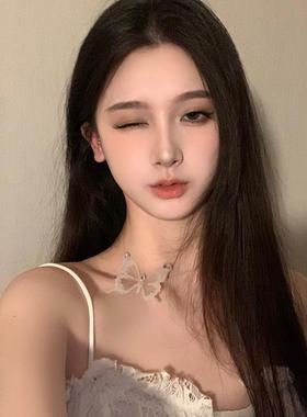 BXA春季蝴蝶choker颈带项链女