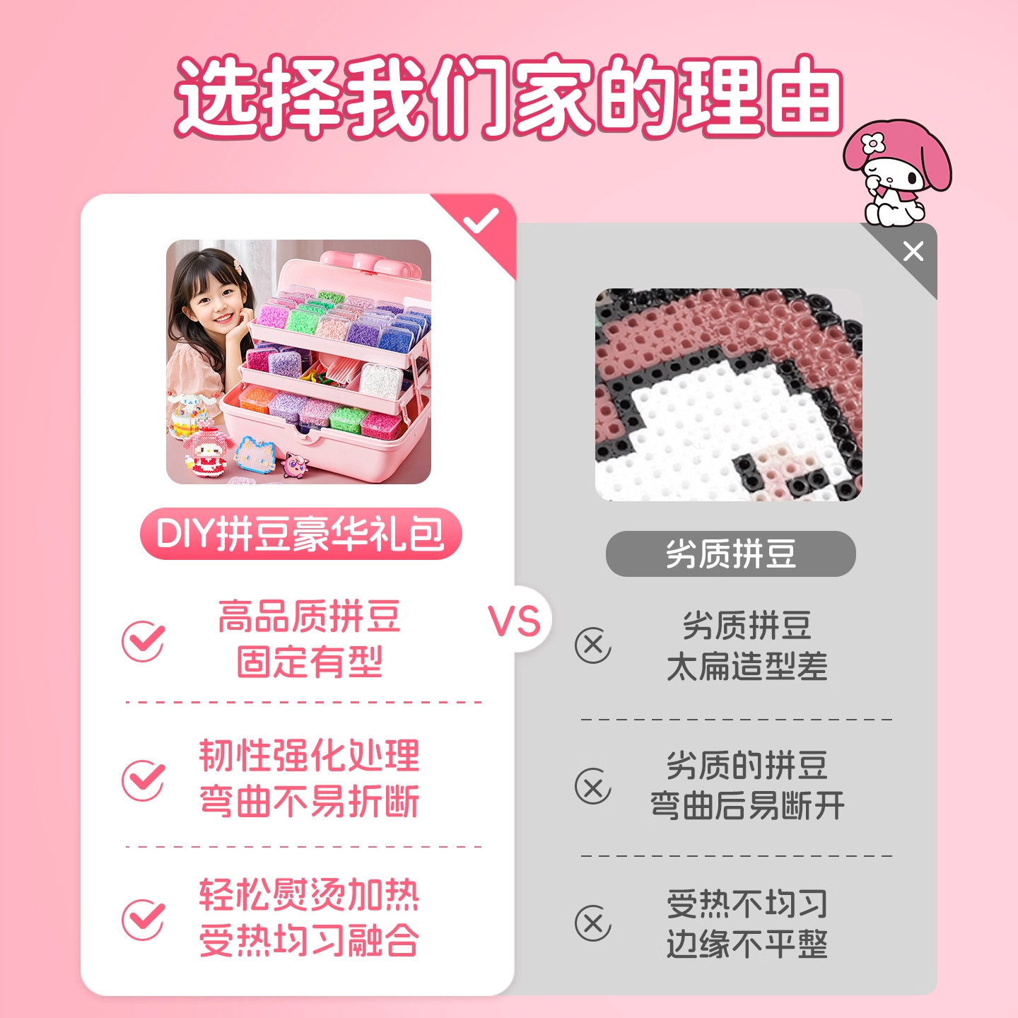 拼豆豆手工diy套装3d立体拼豆融合豆女孩男孩儿童益智6岁拼图玩具,淘宝优惠券,粉丝福利购,淘宝优惠卷