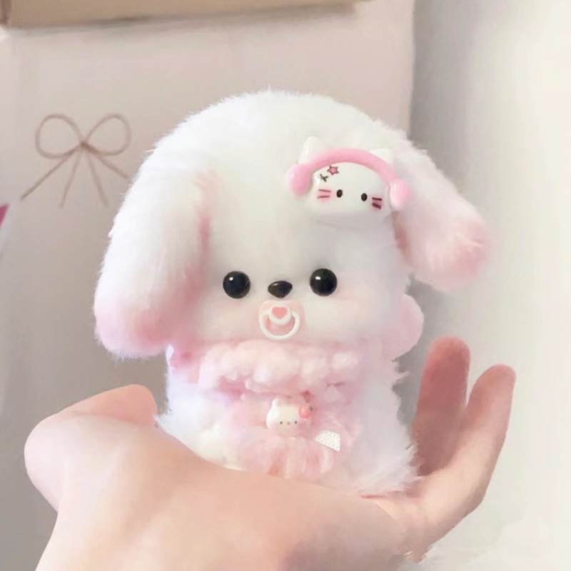 兔毛扭扭棒小狗小猫手工diy材料包女生玩具毛绒玩偶成品生日礼物6