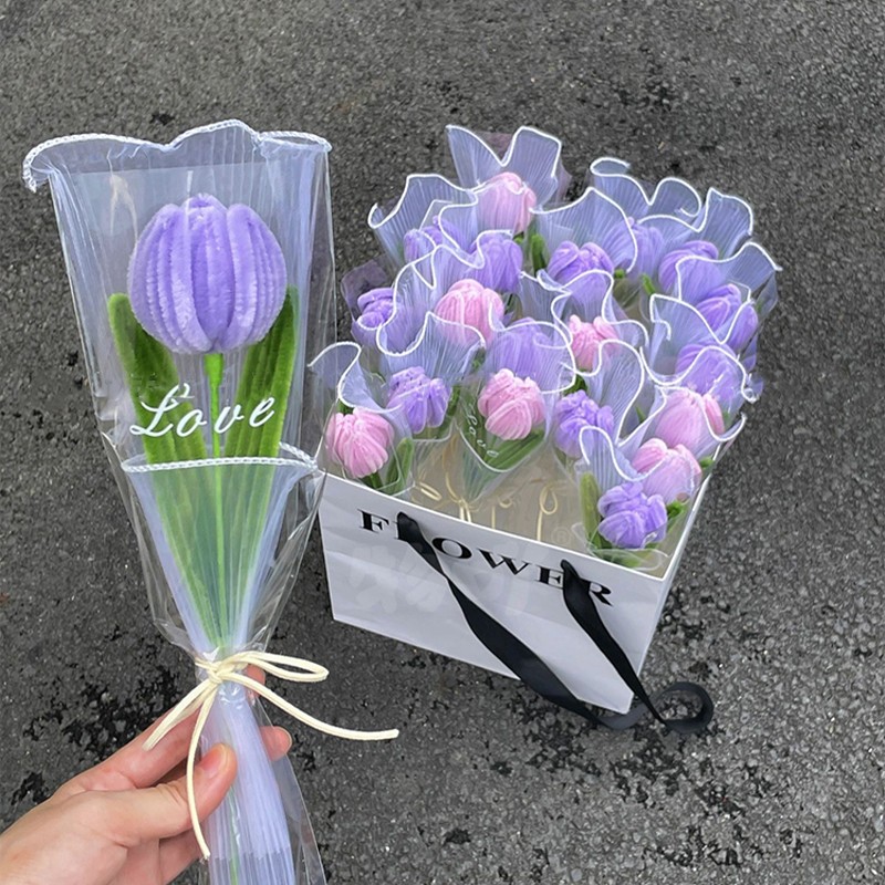 郁金香扭扭棒花束手工diy材料包儿童自制全套成品妞妞元旦节礼物