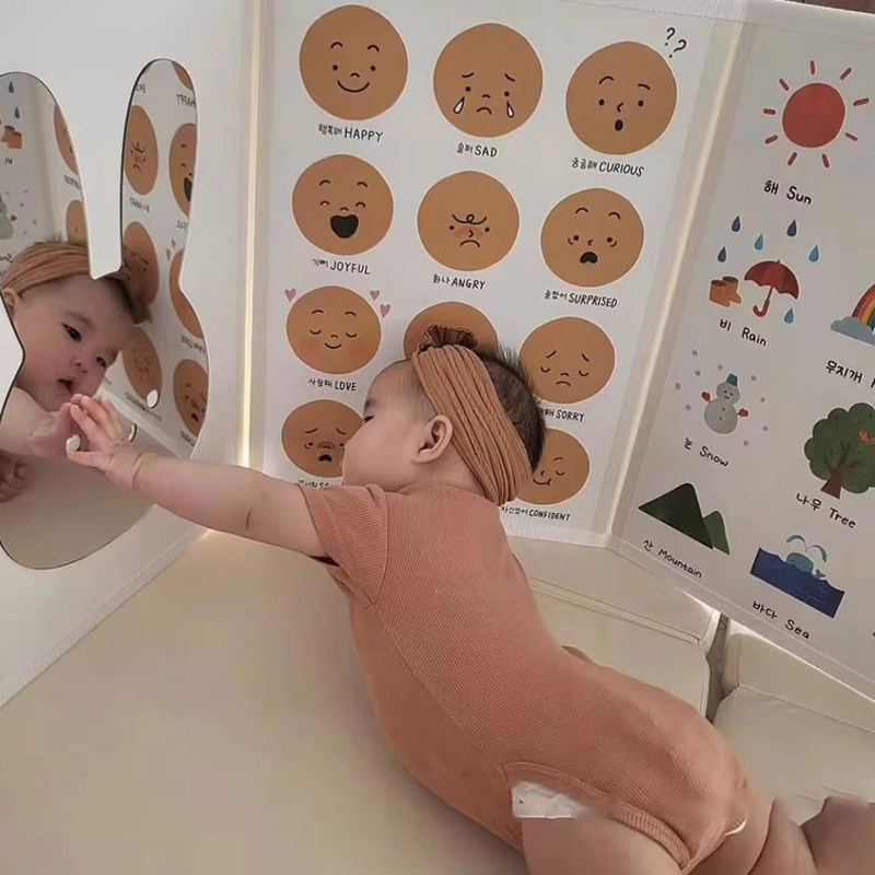 ins韩风立式认知卡屏风折叠双面卡通儿童早教教具画益智玩具镜子,淘宝优惠券,粉丝福利购,淘宝优惠卷