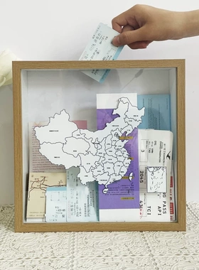 旅行记录时光碎片相框飞机票
