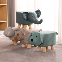 Children Solid Wood Short Stool Creative Animal Elephant Cartoon Home Change Shoes Stool Small Bench Mesh Red Cute Stool Sloth