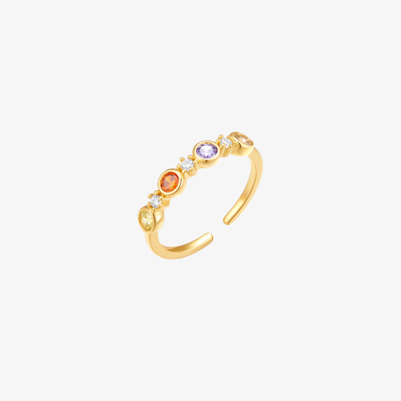 OUBIYABI Oubiyabi floating series bubble round zirconium ring light luxury open ring birthday gift for women