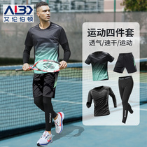 Badminton Suit Men Sports Suit Autumn Winter Long Sleeve Tennis Training Speed Dry Clothing Table Tennis Suit Jersey Equipped Clothes