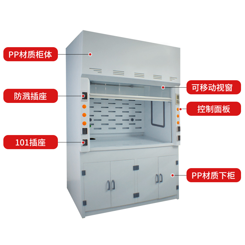 实验室PP通风柜通风橱排风柜化学柜桌上型整体型落地式全钢通风柜 - 图1