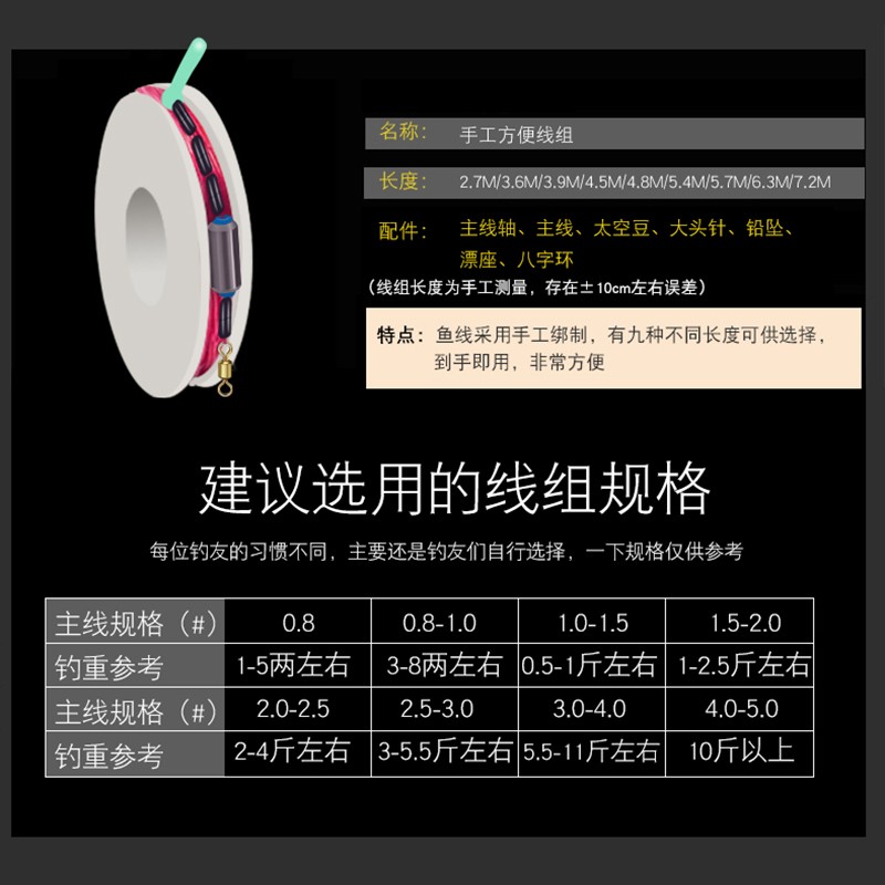 钓鱼绑好成品线组钓鱼线全套正品配件主线套装尼龙鲫鱼超强拉力 - 图1