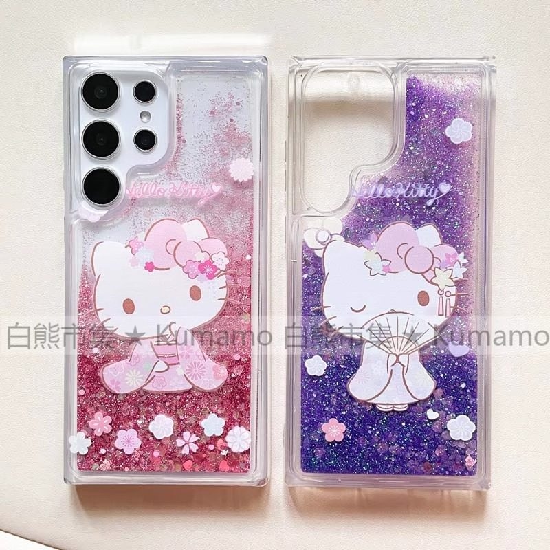 樱花和服Kitty猫适用三星s25ultra手机壳s23+女s24fe少女note10可爱a05s卡通a14/a23流沙a25防摔a36/a54/a73 - 图2