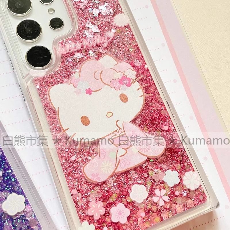 樱花和服Kitty猫适用三星s25ultra手机壳s23+女s24fe少女note10可爱a05s卡通a14/a23流沙a25防摔a36/a54/a73 - 图3